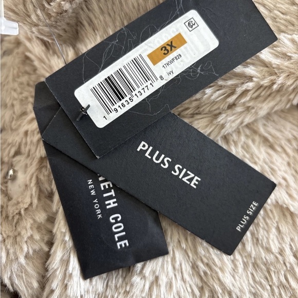 NWT Kenneth Cole Beige Teddy Jacket size 1X - Picture 11 of 11